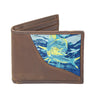 Dolphin Mahi Men's Bifold Woven Patch Leather Wallet.