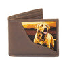 Lab Men's Bifold Woven Patch Leather Wallet.