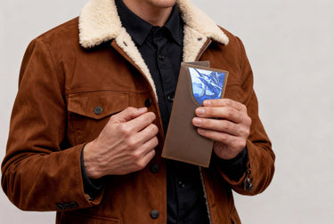 Marlin Men's Secretary Tall Woven Patch Leather Wallet.