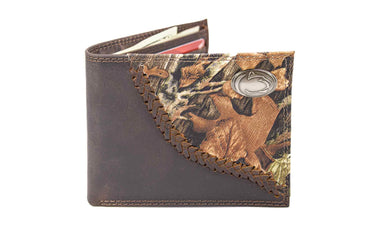 Penn State Nittany Lions Camo Corner Leather Wallet – Bifold, Trifold or Tall Roper – Silver Emblem Gift.