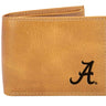 Alabama Crimson Tide Collegiate Embossed Leather Wallet – Tan or Gray – Bifold, Trifold & Tall Roper Styles.