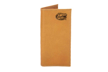 Florida Gators Collegiate Embossed Leather Wallet – Tan or Gray – Bifold, Trifold & Tall Roper Styles.