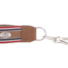 Alabama Crimson Tide Collegiate Grosgrain Ribbon Key Chain with Leather Accent and Silver Emblem.