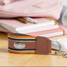 Oklahoma State Cowboys Collegiate Grosgrain Ribbon Key Chain with Leather Accent and Silver Emblem.