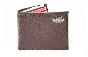 Memphis Tigers Pebble Grain Leather Wallet – Bifold, Trifold, Tall Roper & Slim Front Pocket – Black or Brown – Executive Style