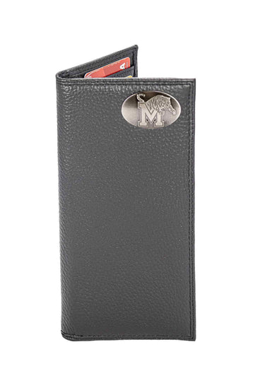 Memphis Tigers Pebble Grain Leather Wallet – Bifold, Trifold, Tall Roper & Slim Front Pocket – Black or Brown – Executive Style