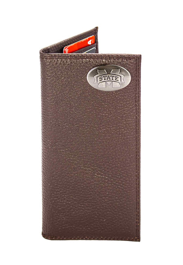 Mississippi State Bulldogs Pebble Grain Leather Wallet – Bifold, Trifold, Tall Roper & Slim Front Pocket – Black or Brown – Executive Style