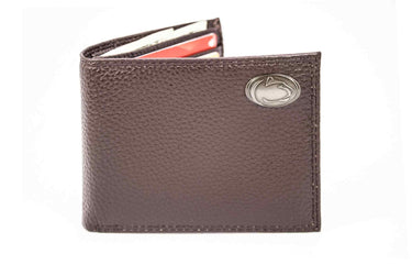 Penn State Nittany Lions Pebble Grain Leather Wallet – Bifold, Trifold, Tall Roper & Slim Front Pocket – Black or Brown – Executive Style