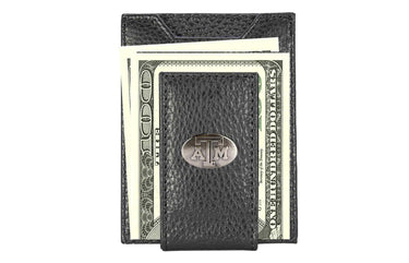 Texas A&M Aggies Pebble Grain Leather Wallet – Bifold, Trifold, Tall Roper, Slim Front Pocket – Black or Brown – Executive Style