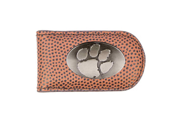 Clemson Tigers Leather Magnetic Money Clip Wallet - Silver Emblem Fan Gift - 6 Colors