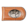 Clemson Tigers Leather Magnetic Money Clip Wallet - Silver Emblem Fan Gift - 6 Colors