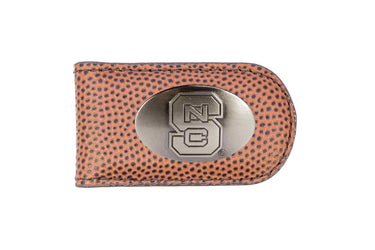 North Carolina State Wolfpack Leather Magnetic Money Clip Wallet - Silver Emblem Fan Gift - 6 Colors