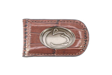 Penn State Nittany Lions Leather Magnetic Money Clip Wallet - Silver Emblem Fan Gift - 6 Colors