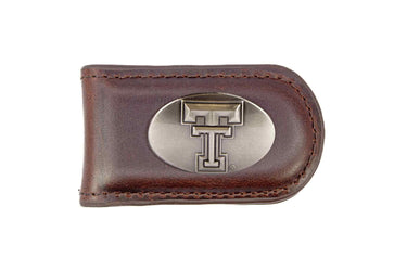 Texas Tech Red Raiders Leather Magnetic Money Clip Wallet - Silver Emblem Fan Gift - 6 Colors
