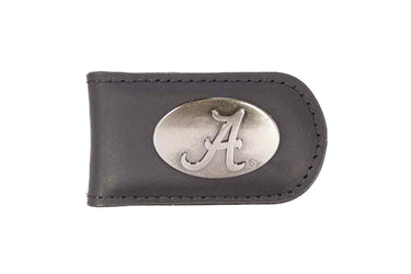 Alabama Crimson Tide Leather Magnetic Money Clip Wallet - Silver Emblem Fan Gift - 6 Colors