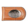 Auburn Tigers Leather Magnetic Money Clip Wallet - Silver Emblem Fan Gift - 6 Colors