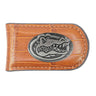 Florida Gators Leather Magnetic Money Clip Wallet - Silver Emblem Fan Gift - 6 Colors