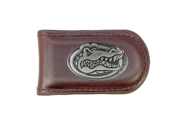 Florida Gators Leather Magnetic Money Clip Wallet - Silver Emblem Fan Gift - 6 Colors