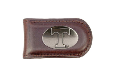 Tennessee Vols Leather Magnetic Money Clip Wallet - Silver Emblem Fan Gift - 6 Colors