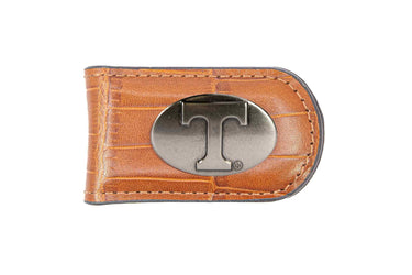 Tennessee Vols Leather Magnetic Money Clip Wallet - Silver Emblem Fan Gift - 6 Colors