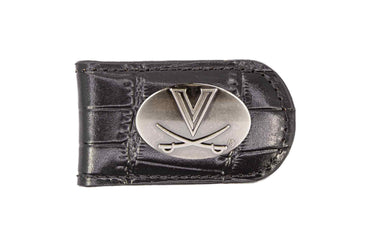 Virginia Cavaliers Leather Magnetic Money Clip Wallet - Silver Emblem Fan Gift - 6 Colors
