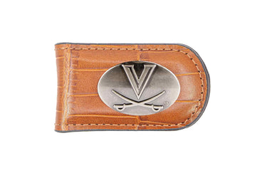 Virginia Cavaliers Leather Magnetic Money Clip Wallet - Silver Emblem Fan Gift - 6 Colors