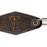 Texas Tech Red Raiders Collegiate Full Grain Leather Key Fob. Brown Burnished Keychain