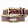 Penn State Nittany Lions Khaki Webbed Belt With Croc Leather Inlay | Collegiate Casual Game Day Belt