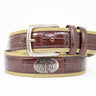 Texas A&M Aggies Khaki Webbed Belt With Croc Leather Inlay | Collegiate Casual Game Day Belt