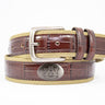 Auburn Tigers Khaki Webbed Belt With Croc Leather Inlay | Collegiate Casual Game Day Belt