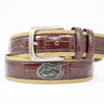 Florida Gators Khaki Webbed Belt With Croc Leather Inlay | Collegiate Casual Game Day Belt