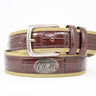 Ole Miss Rebels Khaki Webbed Belt With Croc Leather Inlay | Collegiate Casual Game Day Belt