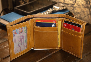 Florida Gators Collegiate Embossed Leather Wallet – Tan or Gray – Bifold, Trifold & Tall Roper Styles.