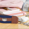 Penn State Nittany Lions Collegiate Grosgrain Ribbon Key Chain with Leather Accent and Silver Emblem.