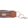 Georgia Bulldogs Collegiate Grosgrain Ribbon Key Chain with Leather Accent and Silver Emblem.
