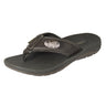 Memphis Tigers Men's Collegiate Flip Flop Sandal. Brown Straps With Metal Concho Logo. Cushioned Insole and Non-skid Outsole.