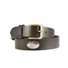 Marlin Kids Leather Brown Belt – Youth Fishing Belt with Emblem S-XL