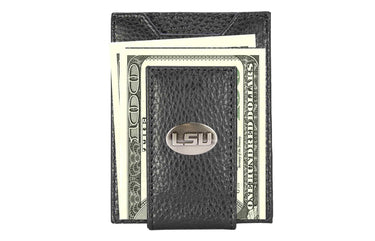 LSU Tigers Pebble Grain Leather Wallet – Bifold, Trifold, Tall Roper & Slim Front Pocket – Black or Brown – Executive Style