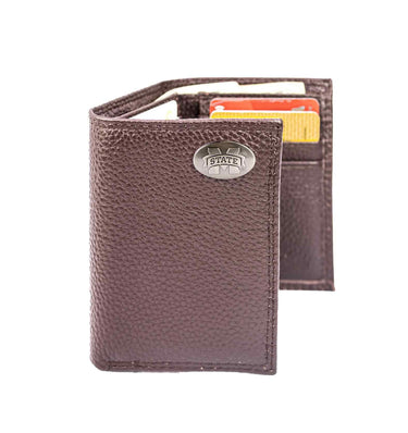Mississippi State Bulldogs Pebble Grain Leather Wallet – Bifold, Trifold, Tall Roper & Slim Front Pocket – Black or Brown – Executive Style
