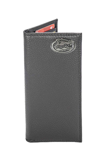 Florida Gators Pebble Grain Leather Wallet – Bifold, Trifold, Tall Roper & Slim Front Pocket – Black or Brown – Executive Style