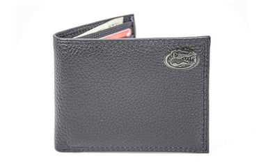 Florida Gators Pebble Grain Leather Wallet – Bifold, Trifold, Tall Roper & Slim Front Pocket – Black or Brown – Executive Style