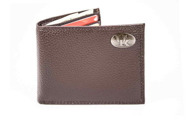 Kentucky Wildcats Pebble Grain Leather Wallet – Bifold, Trifold, Tall Roper & Slim Front Pocket – Black or Brown – Executive Style