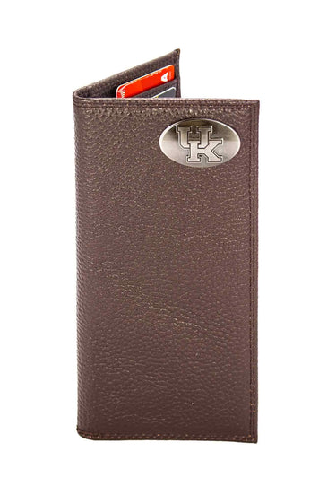 Kentucky Wildcats Pebble Grain Leather Wallet – Bifold, Trifold, Tall Roper & Slim Front Pocket – Black or Brown – Executive Style