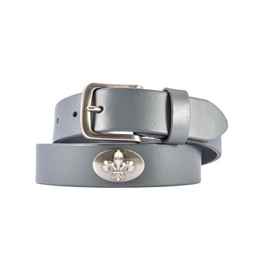 Fleur De Lis Leather Belt for Men – Brown Full Grain Casual Belt