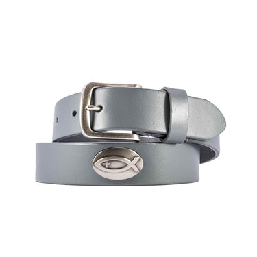 Jesus Fish Leather Belt for Men – Brown Full Grain Casual Faith Belt