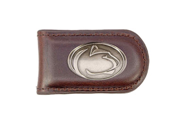 Penn State Nittany Lions Leather Magnetic Money Clip Wallet - Silver Emblem Fan Gift - 6 Colors