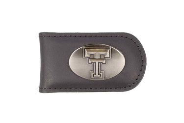 Texas Tech Red Raiders Leather Magnetic Money Clip Wallet - Silver Emblem Fan Gift - 6 Colors
