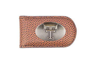 Texas Tech Red Raiders Leather Magnetic Money Clip Wallet - Silver Emblem Fan Gift - 6 Colors