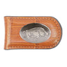 Arkansas Razorbacks Leather Magnetic Money Clip Wallet - Silver Emblem Fan Gift - 6 Colors