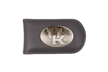 Kentucky Wildcats Leather Magnetic Money Clip Wallet - Silver Emblem Fan Gift - 6 Colors